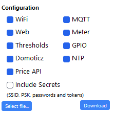 Correcting stored values by editing the configuration file